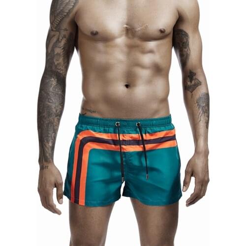 Newest Men Green Orange Navy Blue Patchwork Swim Shorts Quick Dry Surfing Short De Bain Homme Polyester Loose Board Shorts