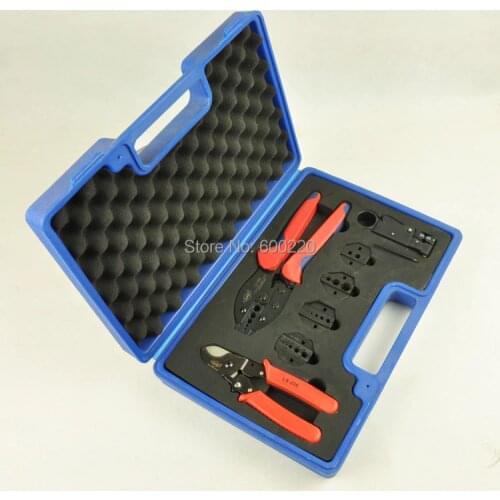 Combination coaxial tool set kit for BNC connector,TV cable RG58,59,6,11 with coaxial crimper,cutter,stripper,exchangeable dies