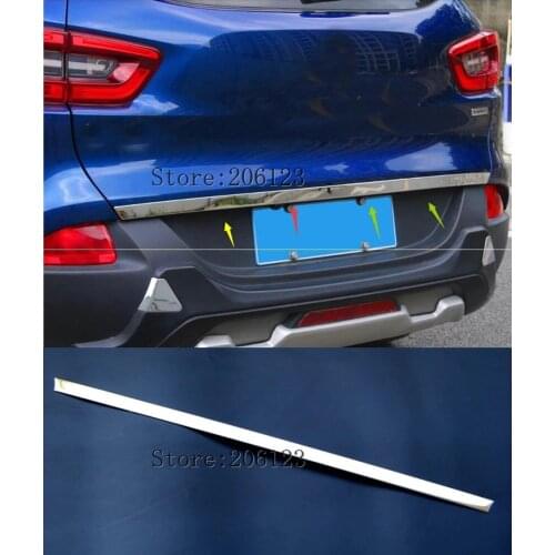 For Renault Kadjar 2016 2017 2018 Rear Trunk Tailgate Cover Chrome Trim Door Cover Tail Gate Bumper Molding Garnish Styling