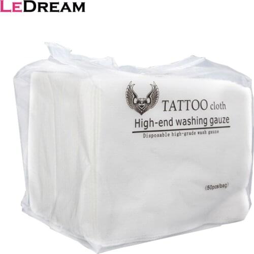 50pcs/pack Disposable Non-woven Tattoo Wipe Clean Paper Gauze Tissues Towel Hygienic Beauty Salon Tattoo Accessory