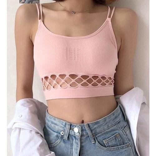 Sexy Charming Womens Hollow Out Push Up Bra Underwear Seamless Fishing Net Breathable Bras With add Padded Lady Lingerie Bra