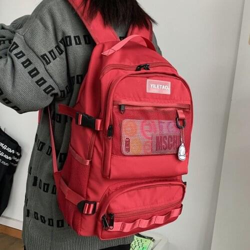 Female Simple Couple Backpack Men Women School Backpacks for Teens Harajuku Girls 14inch Laptop School Bags Korean Bookbag 56