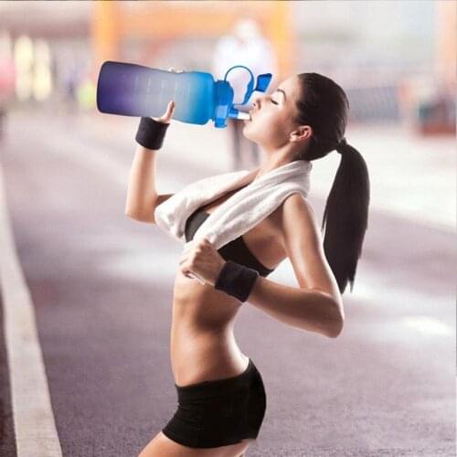 2L Gallon Sports Cup Portable Couple Water Bottle With Straw Plastic Fitness Tourism Sport Juice Milk Jugs Outdoor Cups