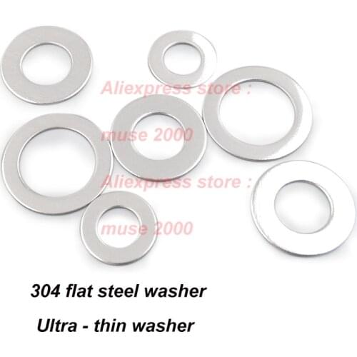 Ultra-thin 304 steel flat washer M3 x 5 6 7x 0.2 0.3 0.5 mm thickness Gap Adjustment washer spacer bolt nut spacer
