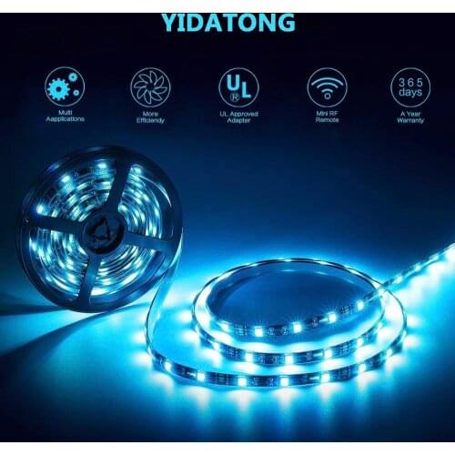 RGB LED Strip Light IP67 SMD 5050 Flexible Lamp Tape Ribbon 5M TV Desktop Screen BackLight Diode Strip Lamps Remote Control