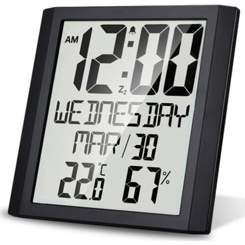 TS-8608 Digital Alarm Clock Indoor Thermometer Hygrometer Calendar Clock Weather Station Wireless Sensor Window Temperature