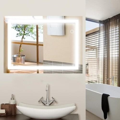 1PC 60x80cm/50x70cm Smart Rectangular Bathroom Mirror High Quality Refection Cold White LED Bathroom Mirror Dropshipping HWC