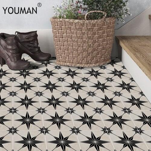 YOUMAN Europe Waterproof Imitation Tile Wall Stickers Retro Bathroom PVC Floor Wall Sticker DIY Home Decor Art Wallpaper Borders