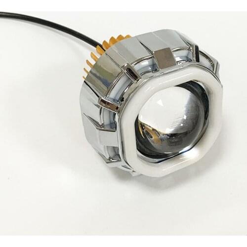 1PCS Motorcycle Headlight Driving Spotlight angel Light 12V Motorbike double angel headlamp Motor Head Lights decoration Lamp
