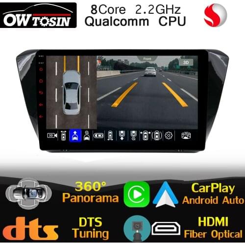 10.1" Qualcomm 8Core Android Car Media For Skoda Superb 2015-2021 GPS 360 360 Panoramic Radio HIFI Optical HDMI CarPlay WiFi DSP
