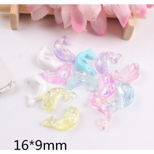 10pcs/lot kawaii resin cabochons flat back resin dolphin kawaii resin animals mix colors