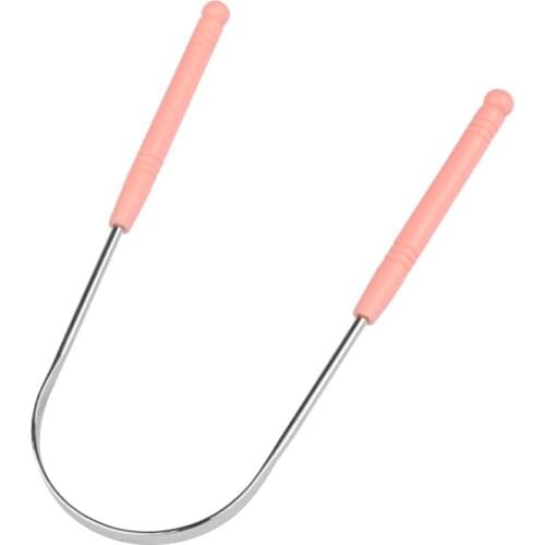 2 Pcs Tongue Scraper Cleaner Stainless Steel Oral Cleaning Health Fresh Breath Tools WH998