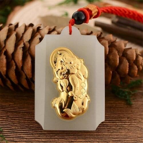 2018 Good Quality Wholesale Discount Jade Pendants For Men Women Gold Jade Necklaces Pendant