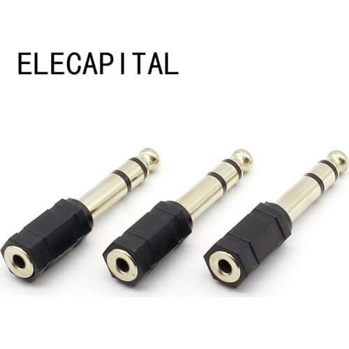 3pcs Jack 6.35 mono 6 corners AUDIO CONNECTOR&ADAPTER 6.35MM MONO PLUG TO 3.5 STEREO/MONO JACK 3PCS/LOT