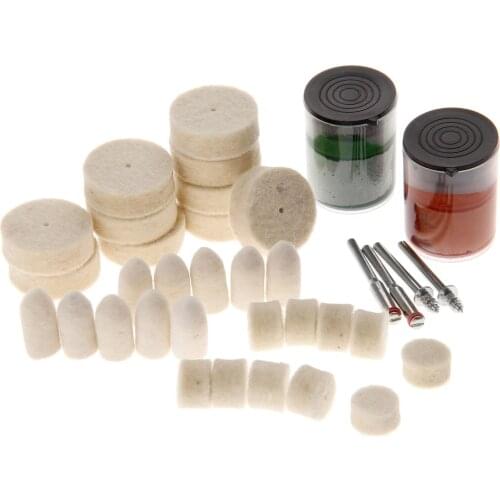 36Pcs/set Soft Felt Buffing Burr Polishing Wheels Brushes Polishing Pad Kits for Metal Rotary Tools Dremel Accessories