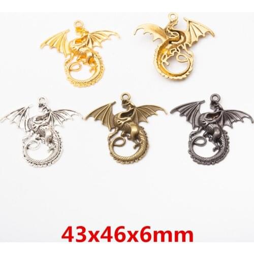 5pcs zinc alloy Animal Dragon Charms for Jewelry Making 5776