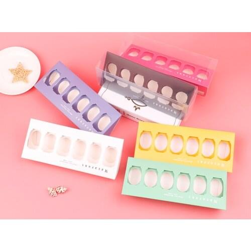 6 Macarons Packaging Box Window-Covered Drawer Type Transparent Macarons Box