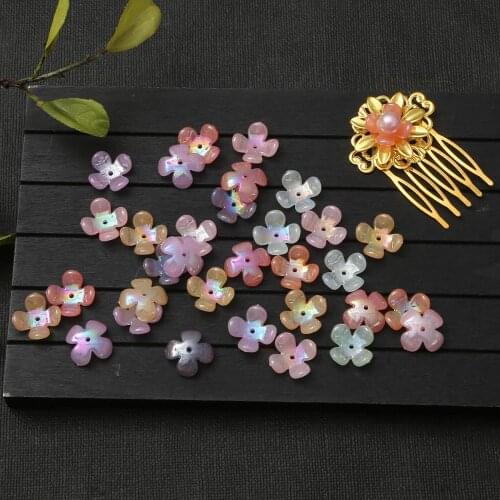 Antiquity four Petal Flower Beads ABS Acrylic Imitation Pearl Beads Bowknot Tie Bead for DIY Sewing Buttons DIY Material Finding