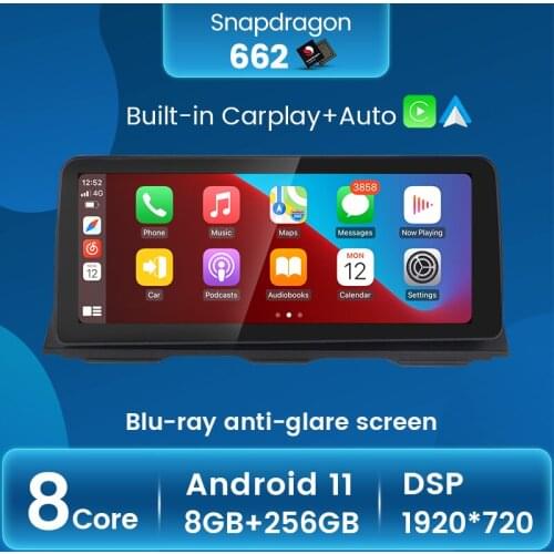 Qualcomm Snapdragon Android 11 Carplay Auto car smart multimedia radio player for BMW 5 series F10 F11 2010-2016 CIC NBT 8-core