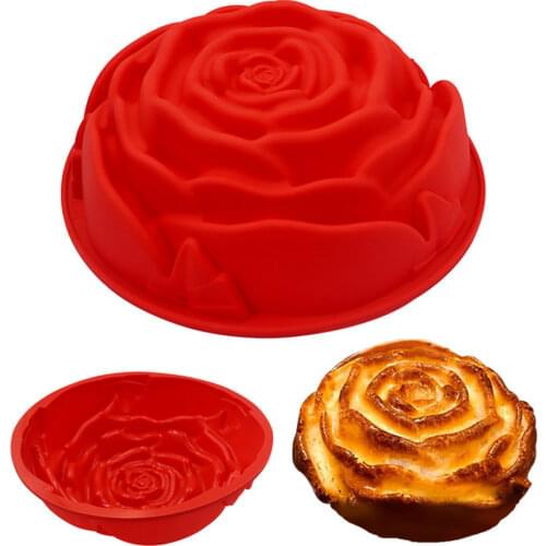 Large Rose Shape Silicone Cake Pan Bread Bakeware Mold Baking Tools Cyclone Shape Cake Mould DIY Baking Tool 9.5 inch