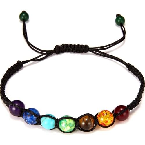 New Arrival!!!Natural Seven Chakras Crystal Bracelet For Meditation Reiki