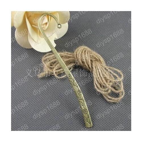 20 pcs/lot Zinc alloy bead Antique Bronze Plated Charms Pendants Fit Jewelry findings 120*6MM Bookmarks Shape JJA1872