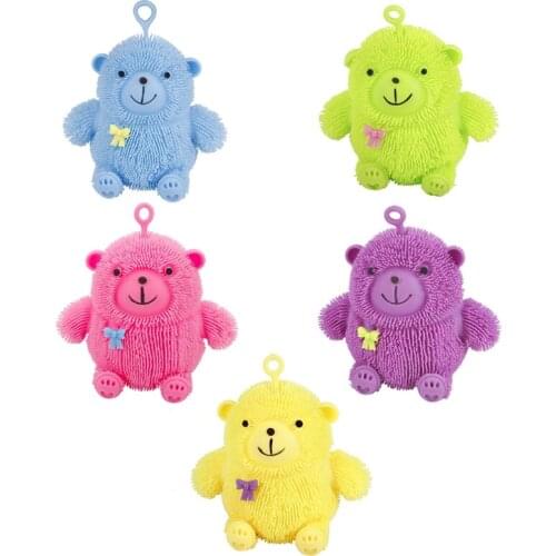 Childrens Interactive Vent Bear Ball Educational Toy with Groove Portable Educational Brain Training Toys A2UB