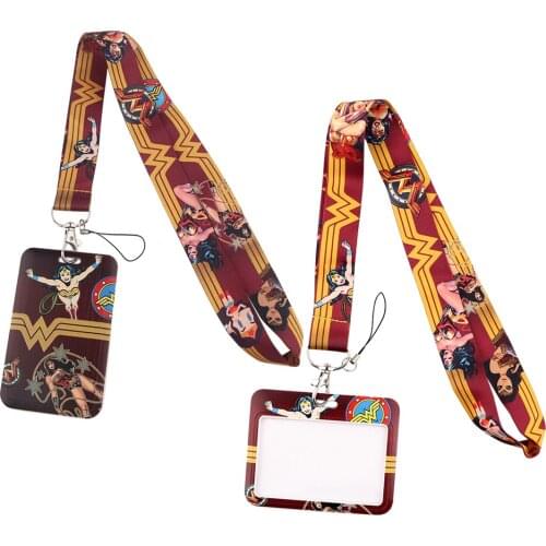 ER758 Movie Cool Figure Women Fashion Lanyards ID Badge Holder Bus Pass Case Cover Slip Bank Credit Card Holder Strap Cardholder