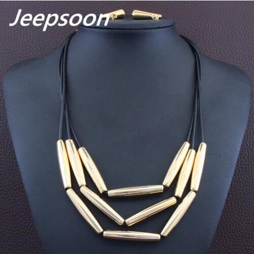 Newest Stainless Steel fashion Jewelry Gold color Necklace And Earrings sets for Women SEDGBPDI