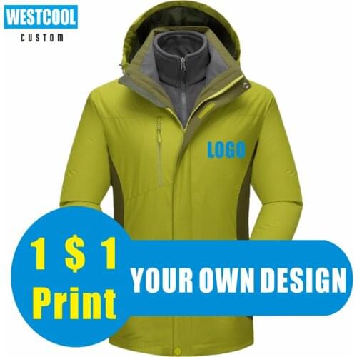 Jacket Outdoor Custom Logo Thick Tindproof Jacket Tops Customized Pictures Autumn Winter Embroidery Men Clothing WESTCOOL