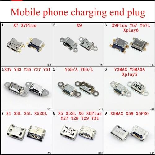 Mobile phone charging end plug Apply Backgammon USB vivo X9 X9Plus X7 Y67 Y51 Y55 V3MAX X5