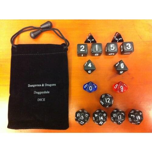 15 polyhedral dice set / charm transparent blue set gift day gift christmas gift