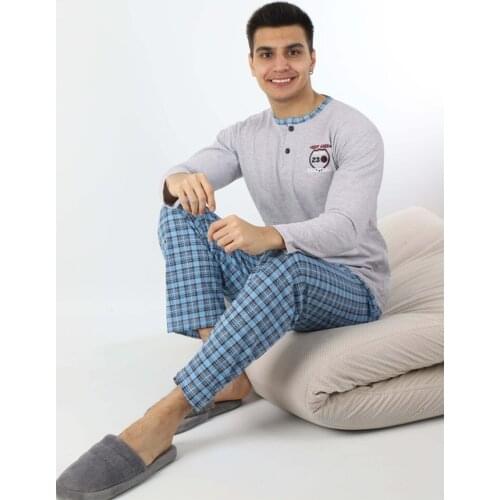New 2021 Men Pajamas Long Sleeve Male Pajamas Set Men Pure Full Cotton Pajamas Pajamas Suit Homewear For Men Elastic Unit bee Spring Autumn Winter Summer Slim Comfortable Different Multicolor Casual