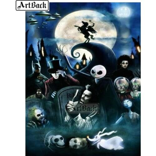 New Arrival Diamond Painting Skull Night Scene Full Square Drill 3d Diamond Mosaic Crafts Home Decoration Painting ARD221