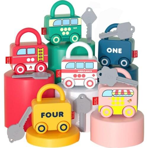 Early Learning Educational Toy Kids Funny Small Car Lock With Key Number Matching Toys For Wholesale Also