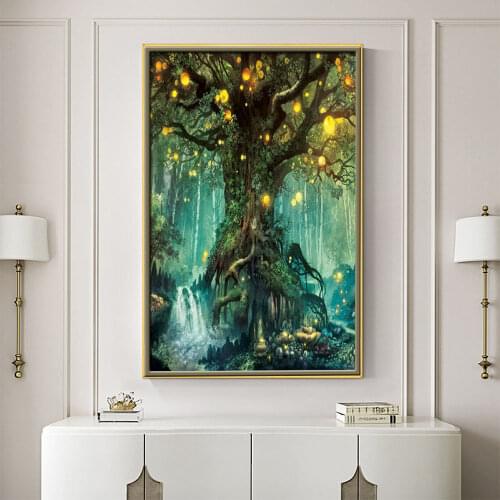 Landscape Flower DIY Cross Stitch 11CT Embroidery Kits Needlework Craft Set Cotton Thread Printed Canvas Home Decoration Sale