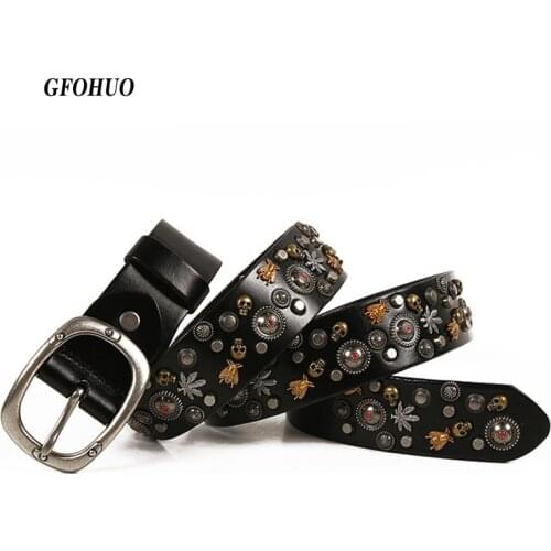 Top Layer Luxury Designers Unisex Genuine Leather Belts Men Alloy Pin Buckle Rivets Belt Womens Casual Belt for Jeans Male