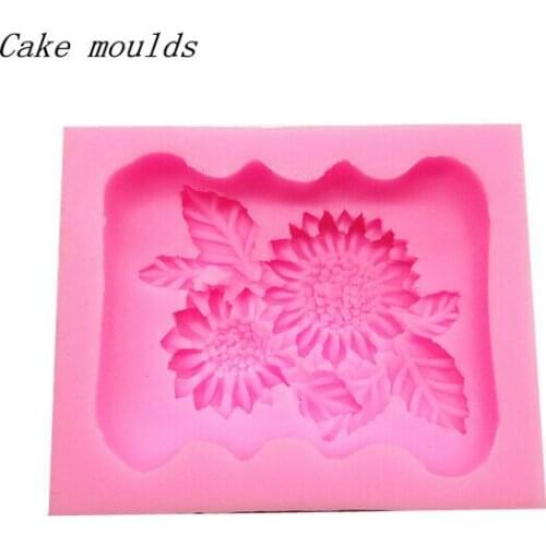 Silicone mold K125 sun flower shape soap mold Decoration fondant cake mold mold baking DIY tools