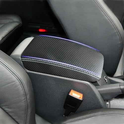 Car Interior Carbon Style Microfiber Leather Center Armrest Cover Sticker Trim For VW Golf 6 MK6 2010 2011 2012 2013