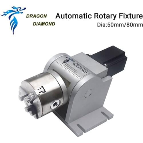 DRAGON DIAMOND Rotary Engraving Attachment With Chucks Max Dia.50/80mm +Driver For Laser Marking Machine