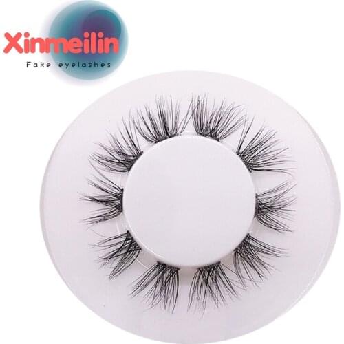 Xinmeilin 10 Segment Fluffy Wispy 3d Fake Lashes Bundles Volume Fan Bulk Natural Cils Cluster Quick Wear Eyelashes Extensions