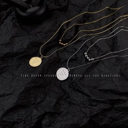 Womens personalised titanium steel gold plated letter necklace small numerous layers design sense hip hop pendant