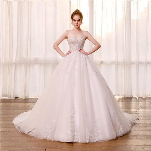 SL6801 plus size wedding bridal dresses lace sweetheart plus size bridal gowns vestido de festa de casamento corset back cheap