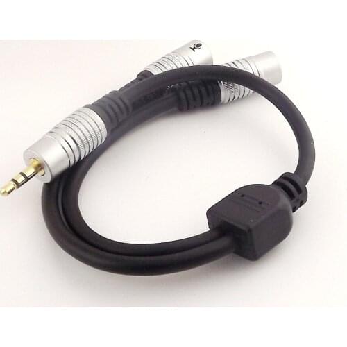 10pc 3.5mm Male 3 Pole Stereo to 2xFemale Extension Headphone Splitter Audio Cable 30cm