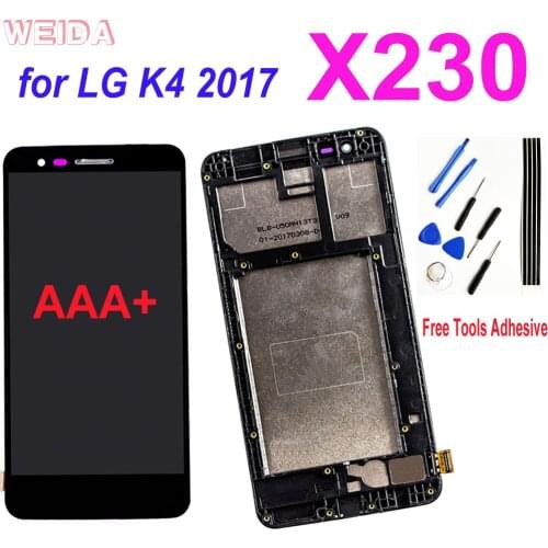 100% Tested LCD For LG K4 2017 X230 X230DSF LCD Display Touch Screen Digitizer Assembly with Frame Replacement for LG X230 LCD