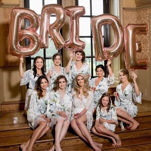 30Inch Rose Gold BRIDE Letter Aluminium Foil Balloons Silver Bride Wedding Valentines Day Party Decoration Alphabet Air Baloon