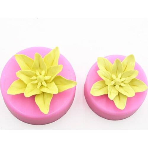 3D Flower Soap Mold Medium-size Lily Fondant Cake Silicone Mold Cake Decorating Tools DIY Cake Baking Tools Wedding Decoration