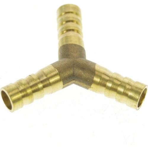 5pcs 3 ways 6mm BSP Y House Barbed Connection Pipe Brass Coupler Adapter