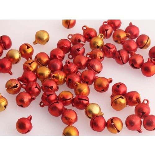 7mm Red Round Jingle Bells Blocks Christmas decoration Wedding Kettle Bells Pet Collar Bells Wands