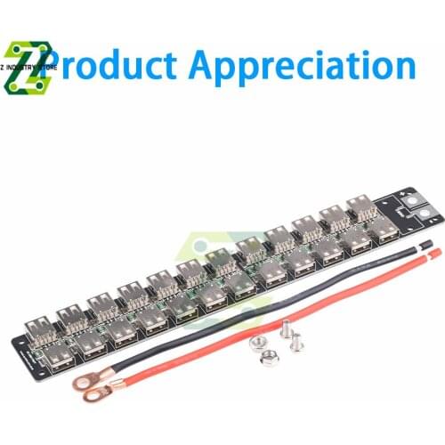 24 Port USB Charger Module Centralized Power Supply Plugboard 240W Port Plug USB With 12AWG Silicone Wire